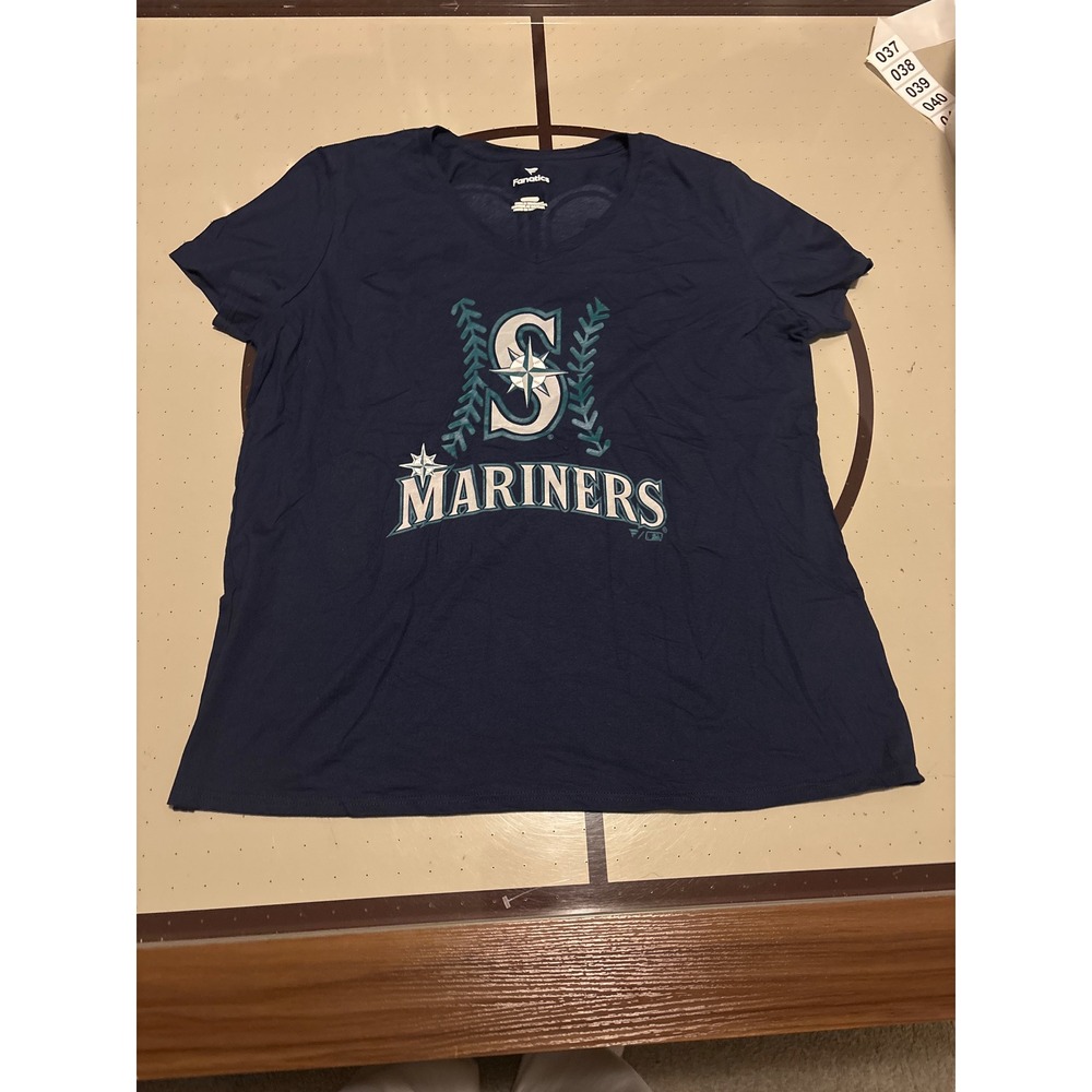 1317 Fanatics Seattle Mariners Cal Raleigh 29 Navy Blue V-Neck  Womens 2XL